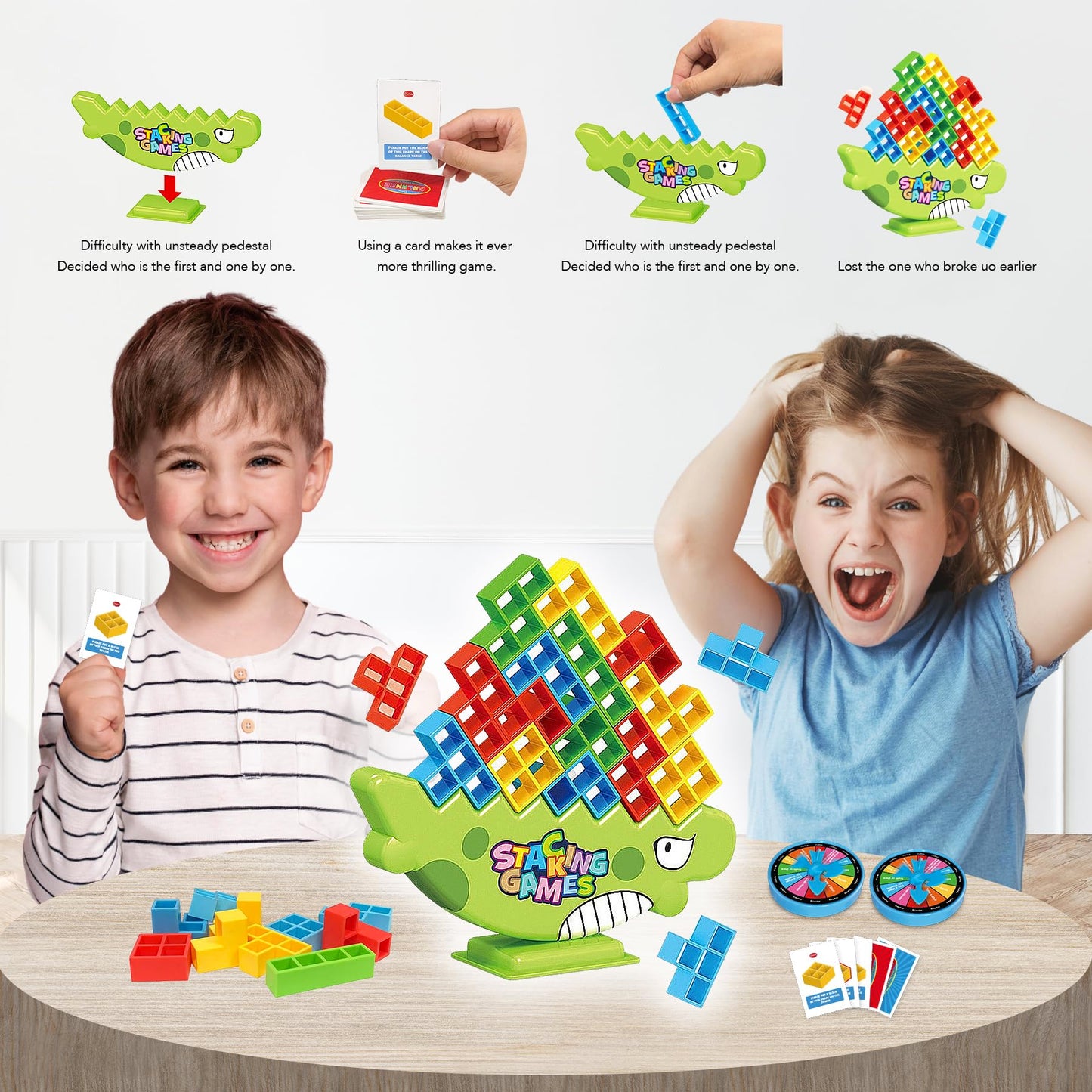 iYuePeng Board Games for Kids & Adults Tetra Tower Balance Stacking Toys Perfect for Family Games, Parties, Travel