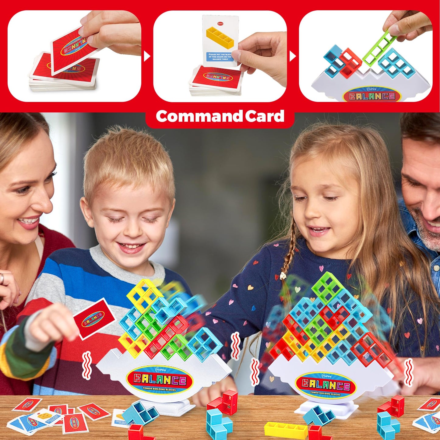 iYuePeng Board Games for Kids & Adults Tetra Tower Balance Stacking Toys Perfect for Family Games, Parties, Travel