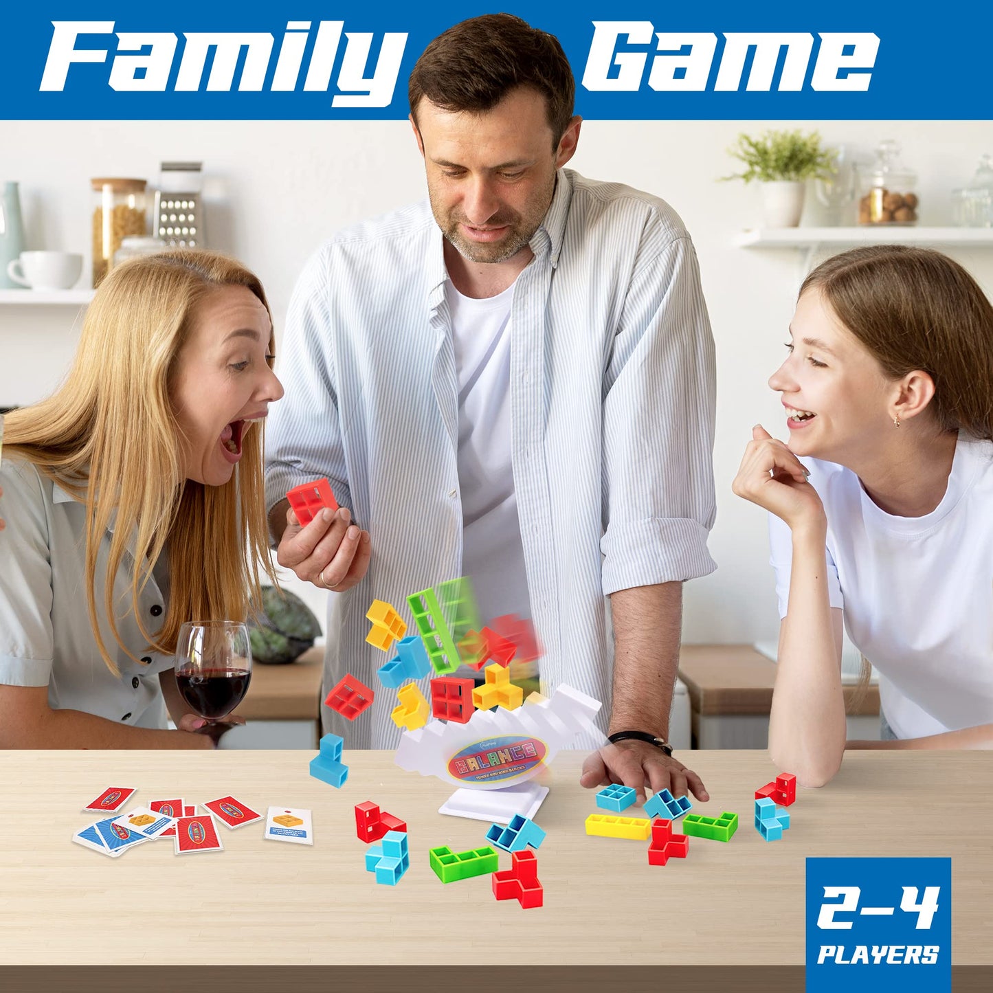 iYuePeng Board Games for Kids & Adults Tetra Tower Balance Stacking Toys Perfect for Family Games, Parties, Travel