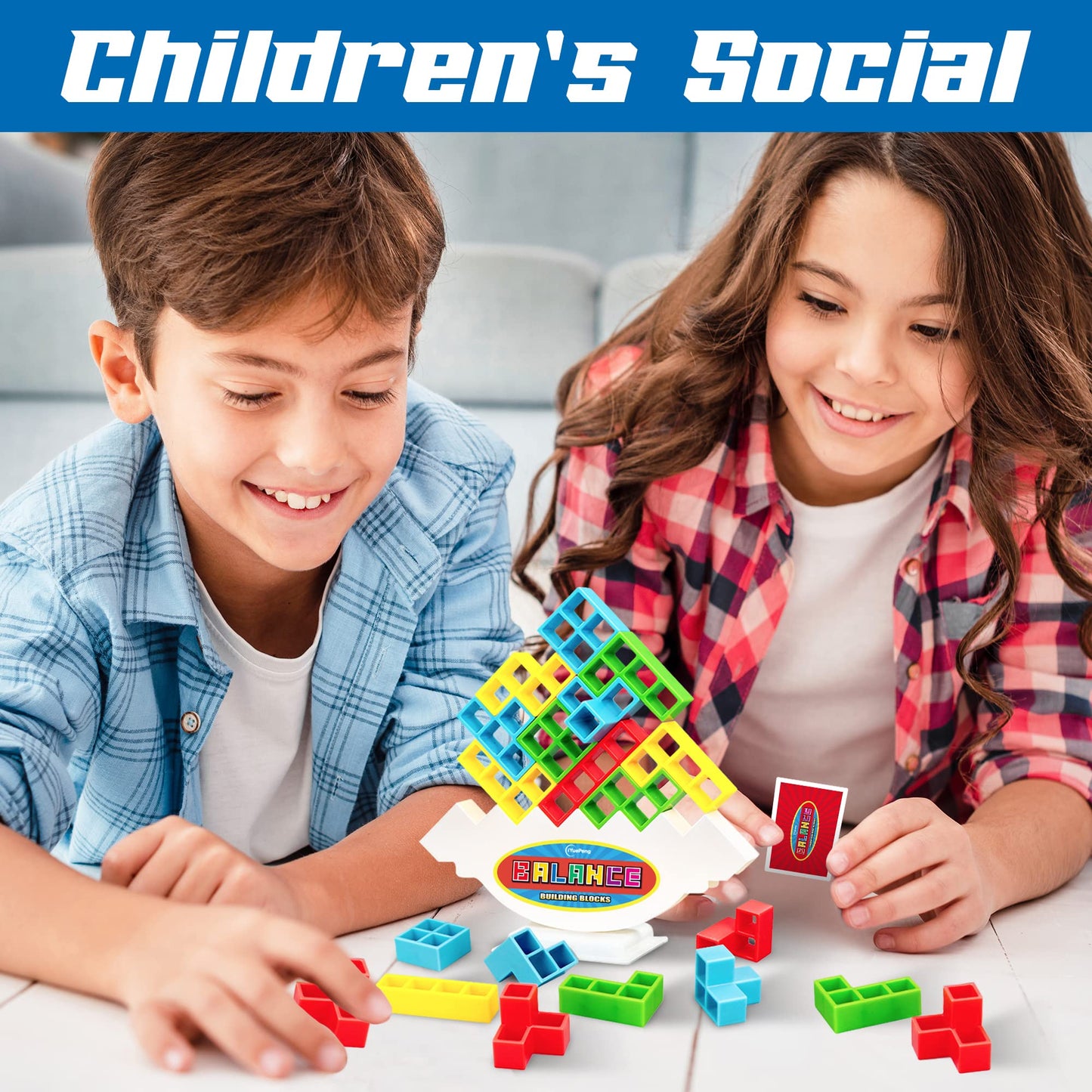 iYuePeng Board Games for Kids & Adults Tetra Tower Balance Stacking Toys Perfect for Family Games, Parties, Travel