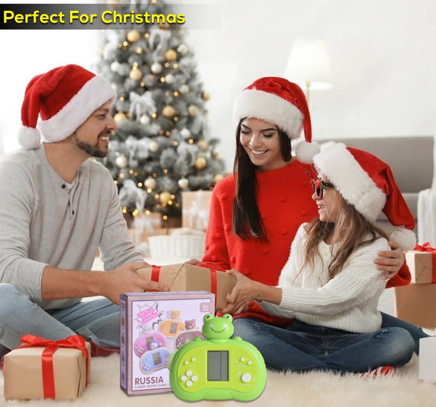 Upgraded Handheld Game Console for Kids - Newest Classic Retro Block Game Console Toy with LCD Screen - Portable Video Game Console Toys - Birthday, for Boys Girls (Spaceman)