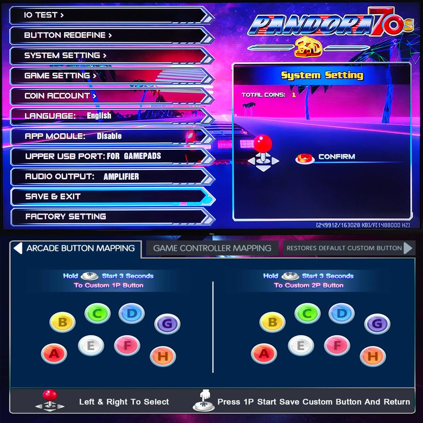 10000 in 1 Arcade Game Console Pandoras 18S WiFi Function Game Machine for PC & Projector & TV, 2-4 Players, 1280X720, 3D Games, Search/Hide/Save/Load/Pause Games, Favorite List