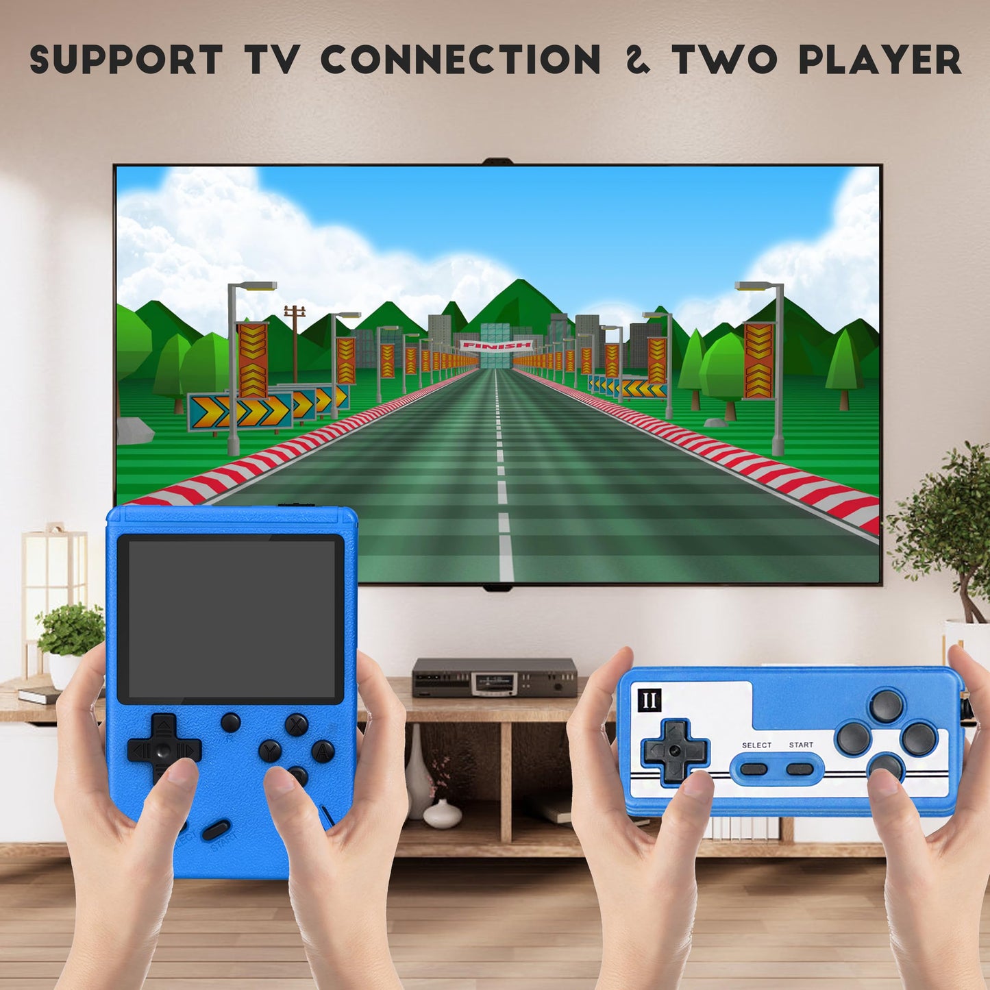 Retro Handheld Game Console,Portable Video Game Console with 500 Classic Games, 3.0 inches HD Screen, Support TV & Two Players Present for Kids & Adults Blue