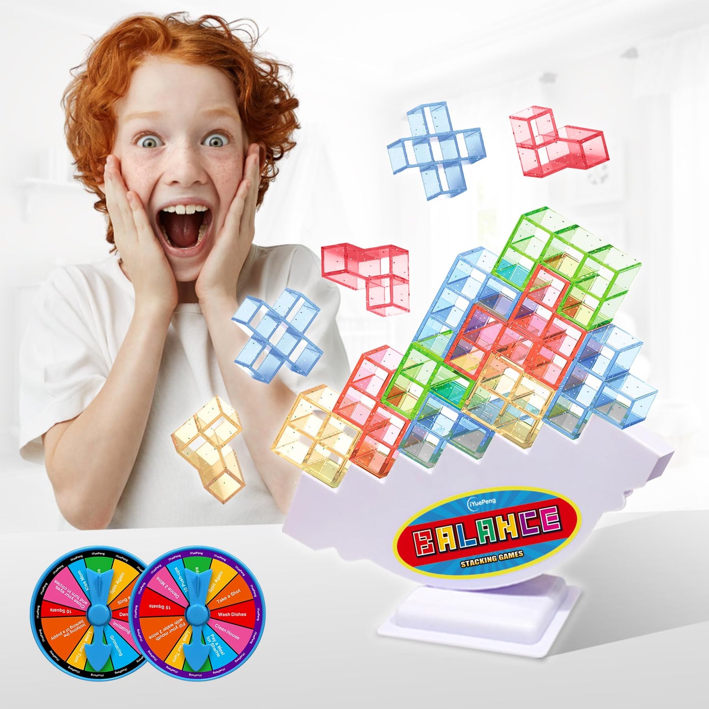 iYuePeng Board Games for Kids & Adults Tetra Tower Balance Stacking Toys Perfect for Family Games, Parties, Travel