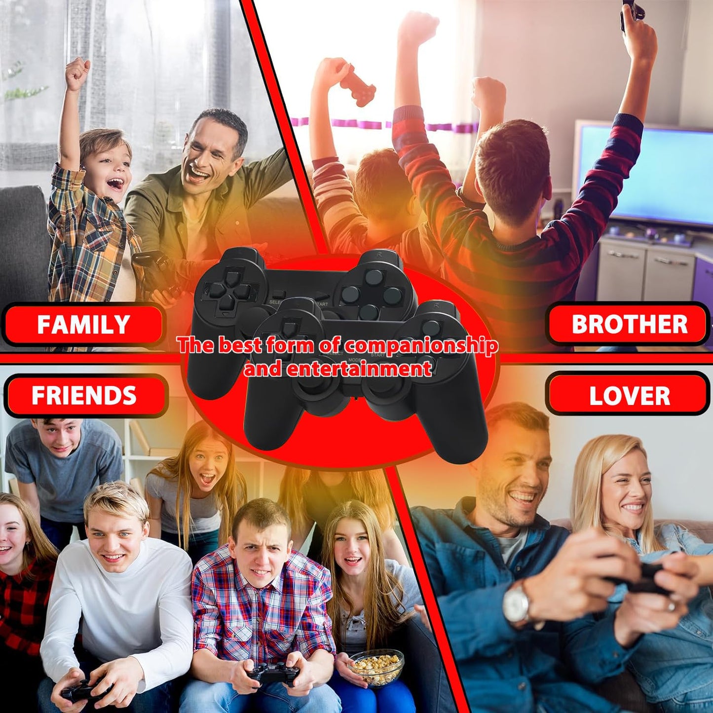 ZeroStory Upgrade Wireless Retro Game Console Stick, Retro Video Game Console Stick Built in 20000+ Games with 15 Emulators, 4K HDMI Output with 2 2.4G Wireless Controllers (64GB Memory Card)