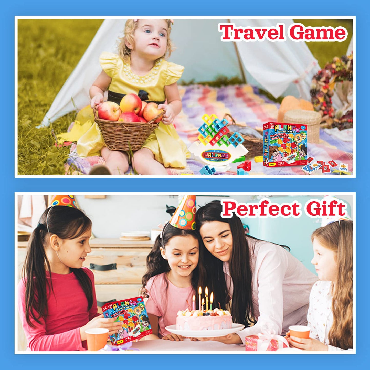 iYuePeng Board Games for Kids & Adults Tetra Tower Balance Stacking Toys Perfect for Family Games, Parties, Travel