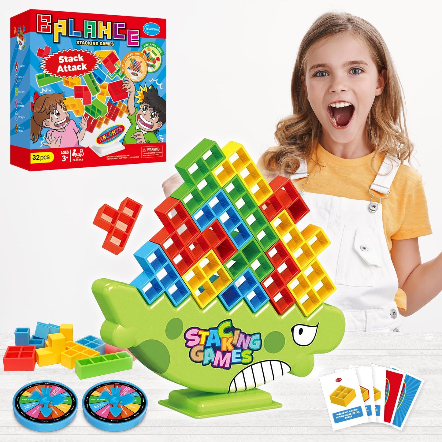 iYuePeng Board Games for Kids & Adults Tetra Tower Balance Stacking Toys Perfect for Family Games, Parties, Travel