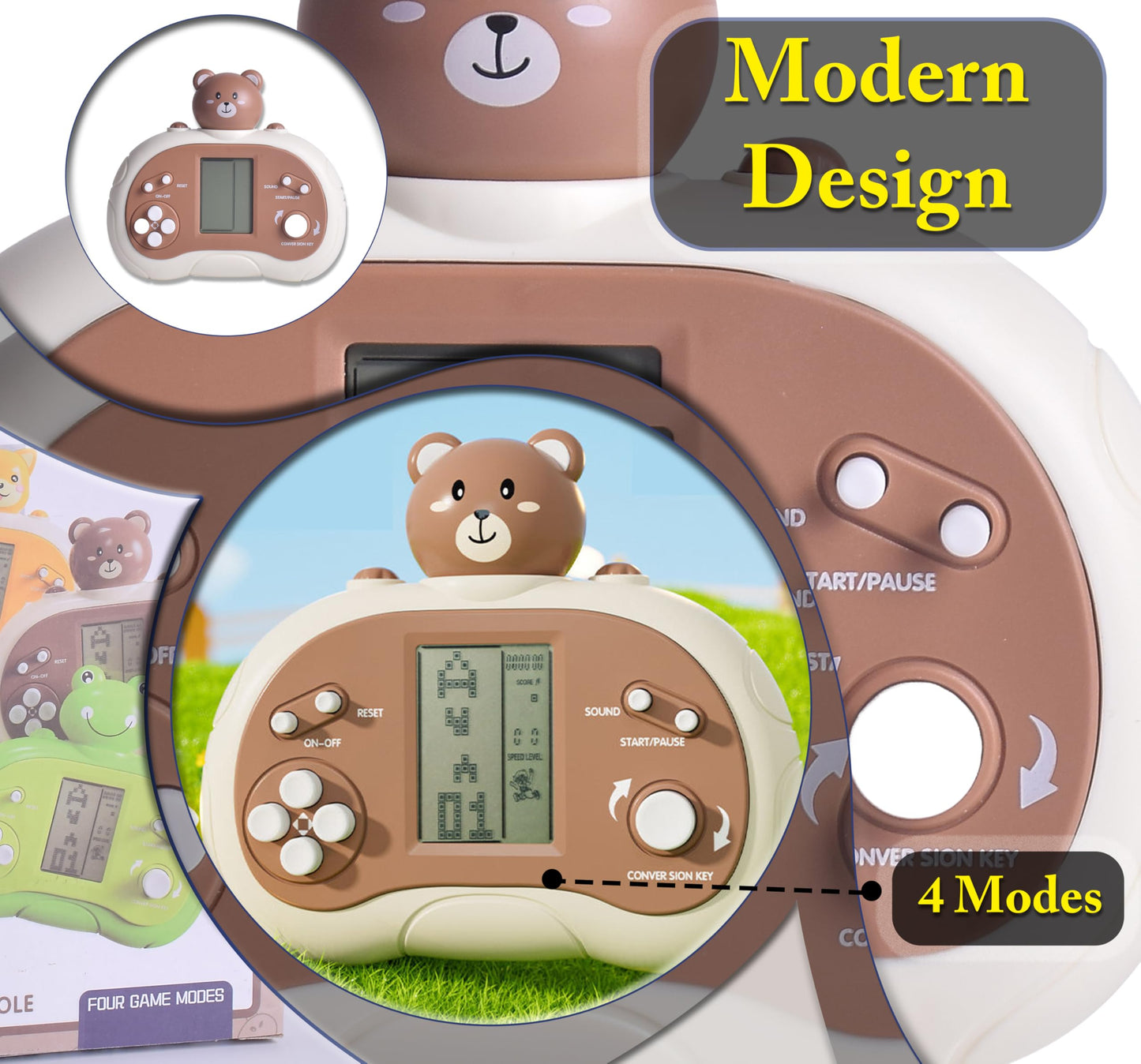 Upgraded Handheld Game Console for Kids - Newest Classic Retro Block Game Console Toy with LCD Screen - Portable Video Game Console Toys - Birthday, for Boys Girls (Spaceman)