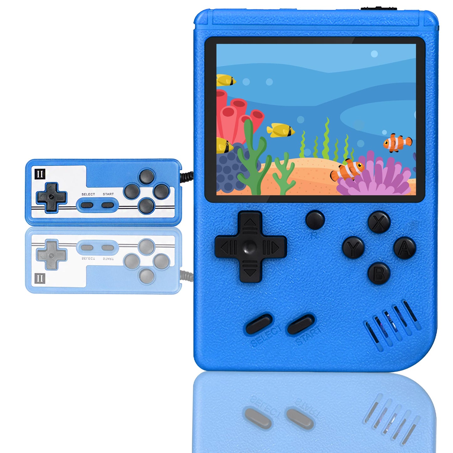 Retro Handheld Game Console,Portable Video Game Console with 500 Classic Games, 3.0 inches HD Screen, Support TV & Two Players Present for Kids & Adults Blue