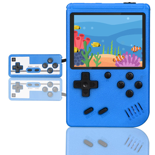 Retro Handheld Game Console,Portable Video Game Console with 500 Classic Games, 3.0 inches HD Screen, Support TV & Two Players Present for Kids & Adults Blue
