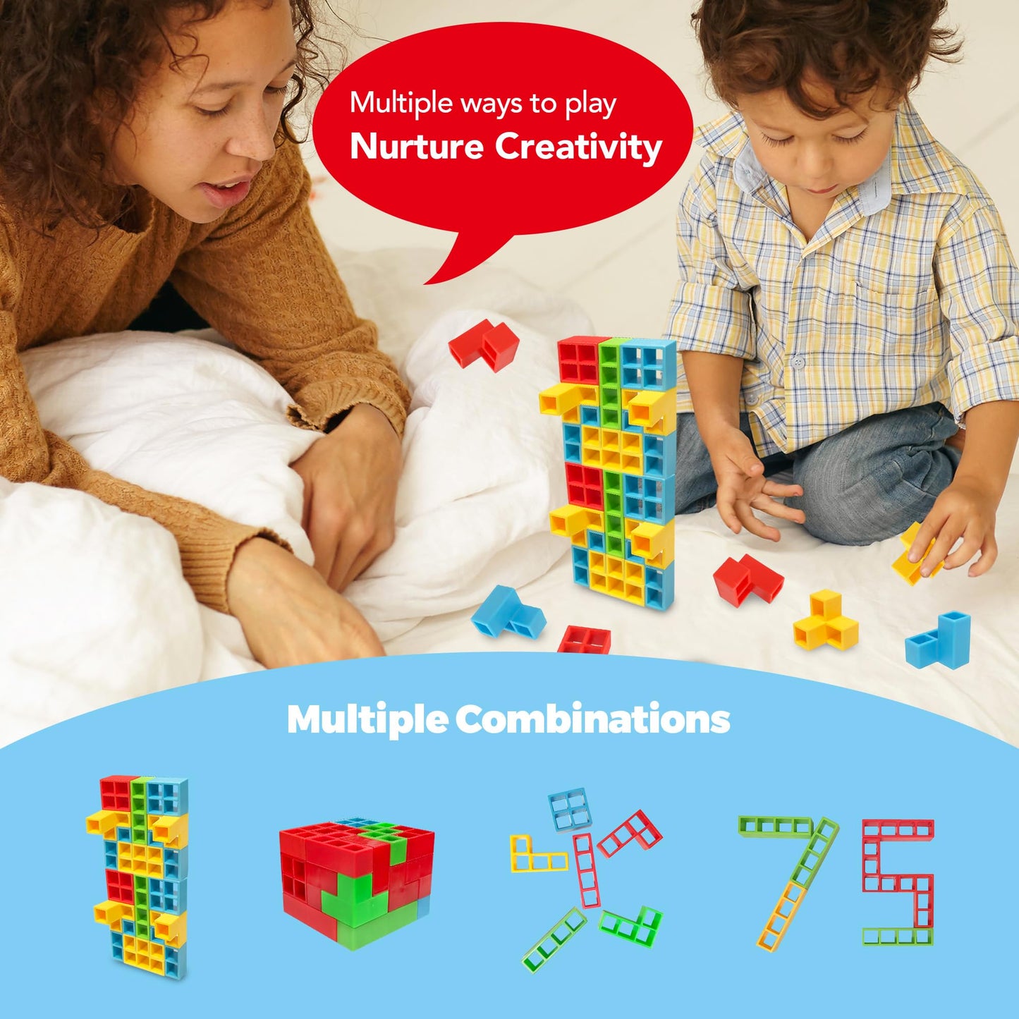 iYuePeng Board Games for Kids & Adults Tetra Tower Balance Stacking Toys Perfect for Family Games, Parties, Travel