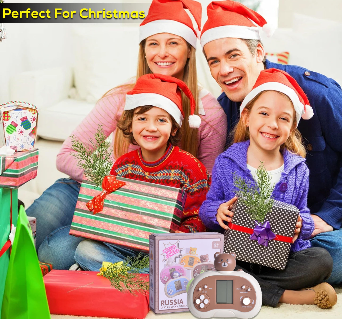 Upgraded Handheld Game Console for Kids - Newest Classic Retro Block Game Console Toy with LCD Screen - Portable Video Game Console Toys - Birthday, for Boys Girls (Spaceman)